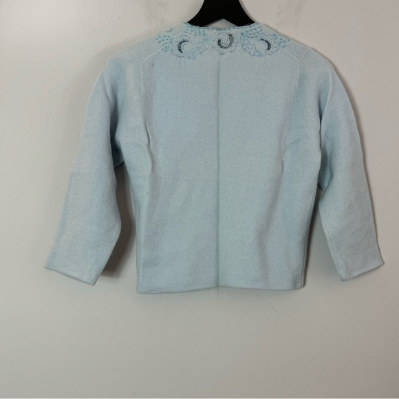Vintage Barbara Lee Passport Collection Lambswool Hand Decorated Cardigan - Picture 11 of 16